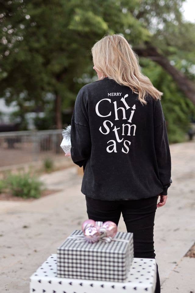 My Go To Oversized Sweatshirt - Peace Joy & Love (Midnight)
