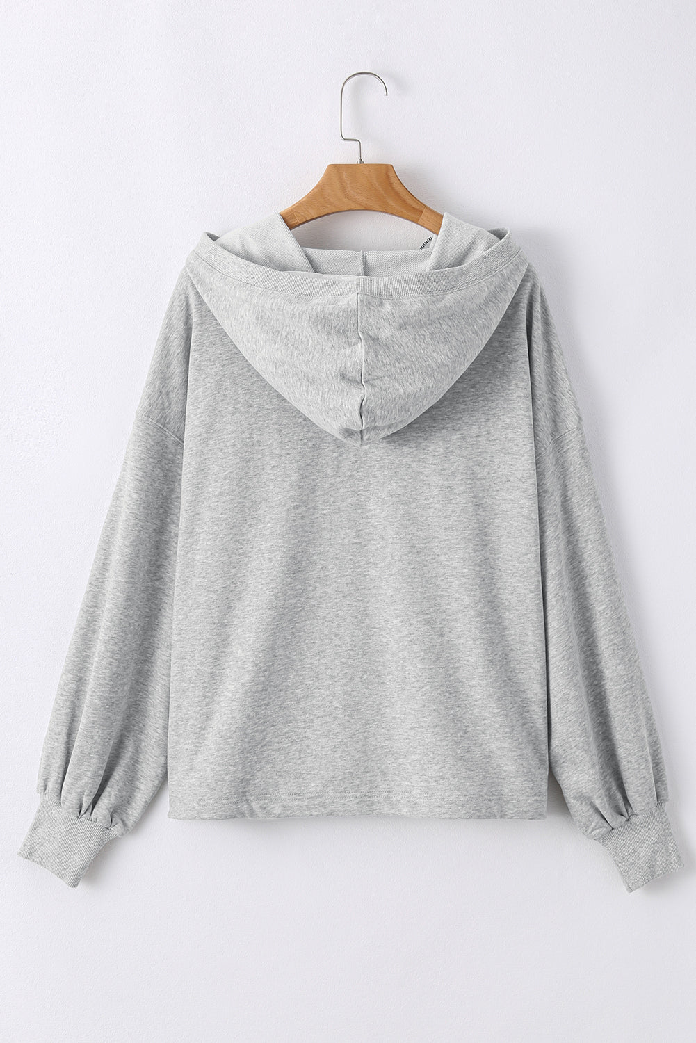 Parchment Kangaroo Pocket Half Zipper Oversized Hoodie