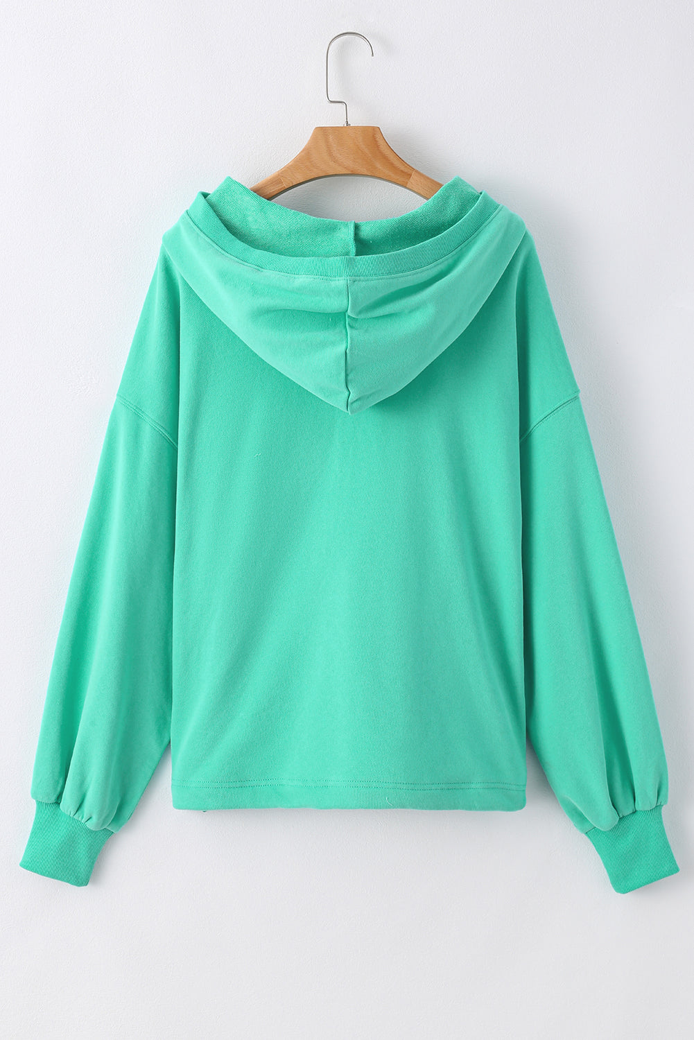 Parchment Kangaroo Pocket Half Zipper Oversized Hoodie