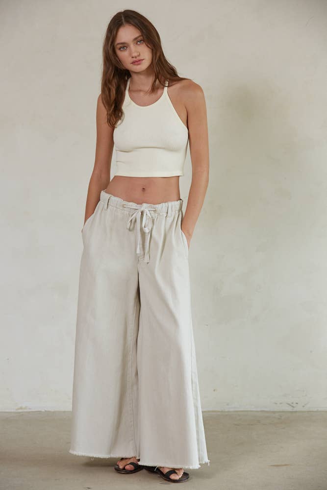 BD297 | Cotton Denim Wide Leg Pants