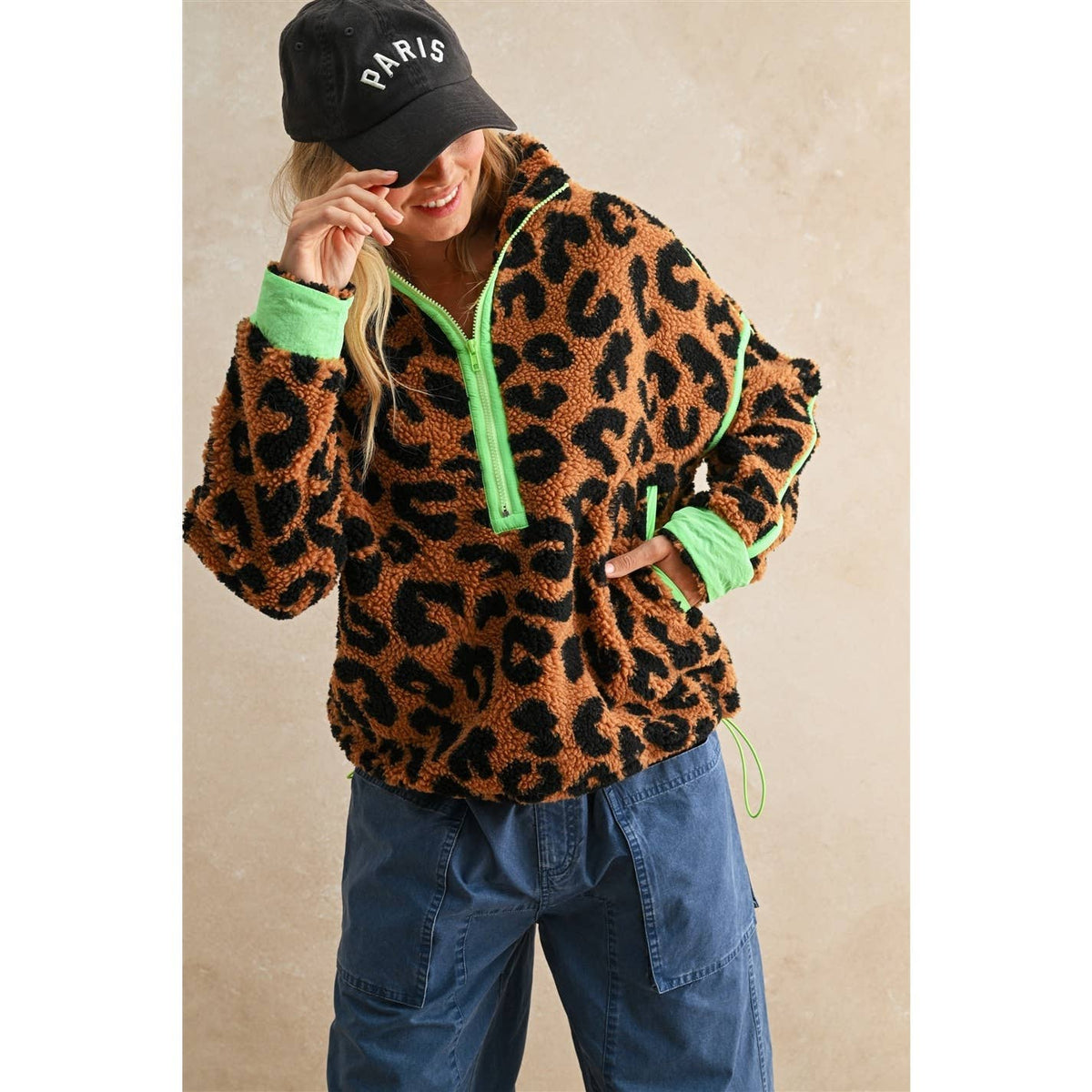 Leopard Sherpa Pullover