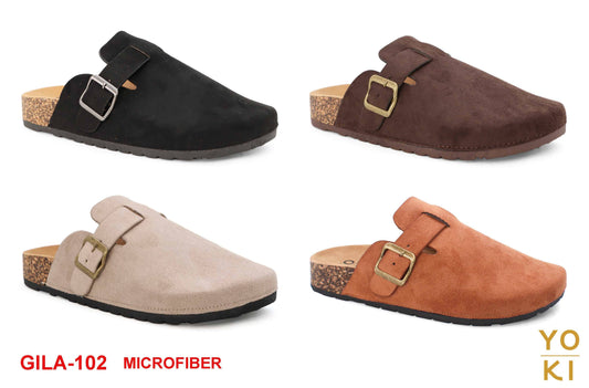 YOKI Women's Faux Suede Slip On foot bed Clog shoes