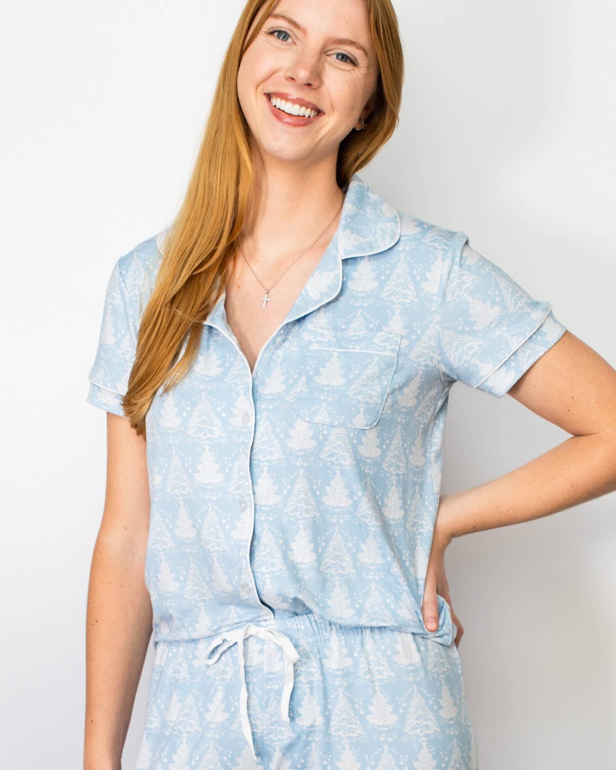 Royal Standard Short Sleeve Button Up with Short PJ Set