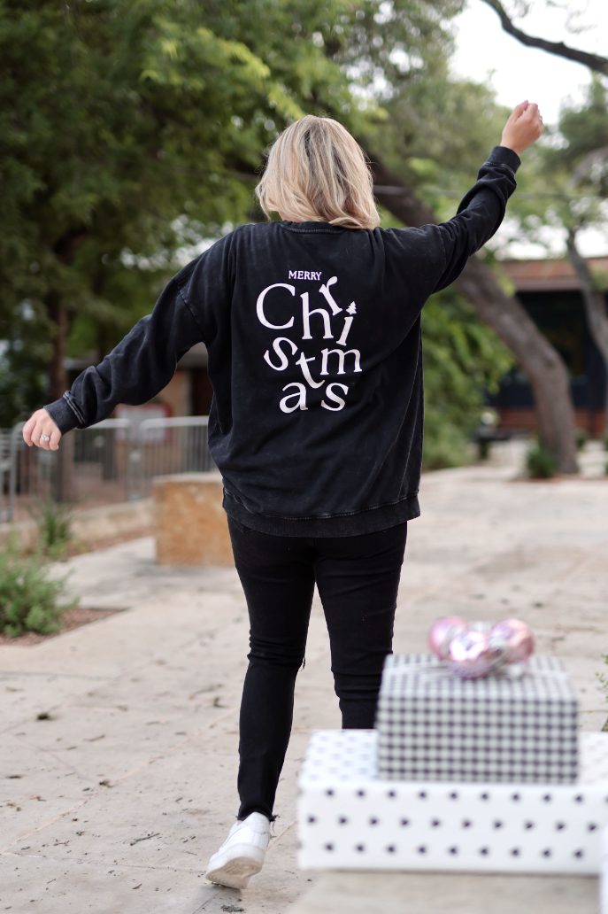 My Go To Oversized Sweatshirt - Peace Joy & Love (Midnight)