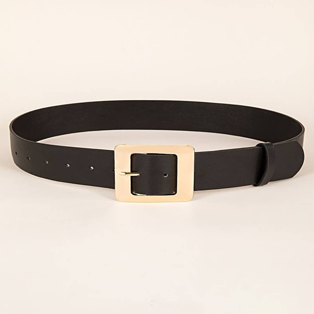 SQUARE PIN BUCKLE PU LEATHER BELT