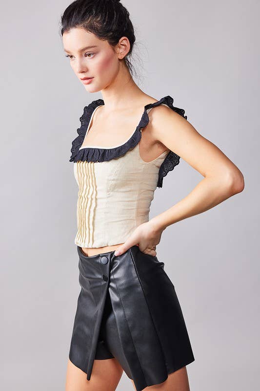 WRAP HEM LEATHER SKORTS