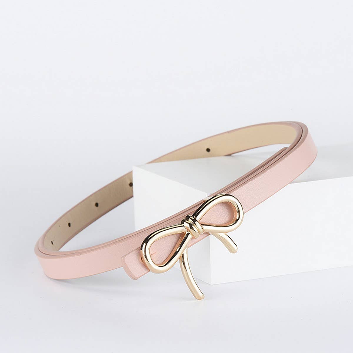 Bow PU Leather Skinny Belt | Elegant Waist Cinche