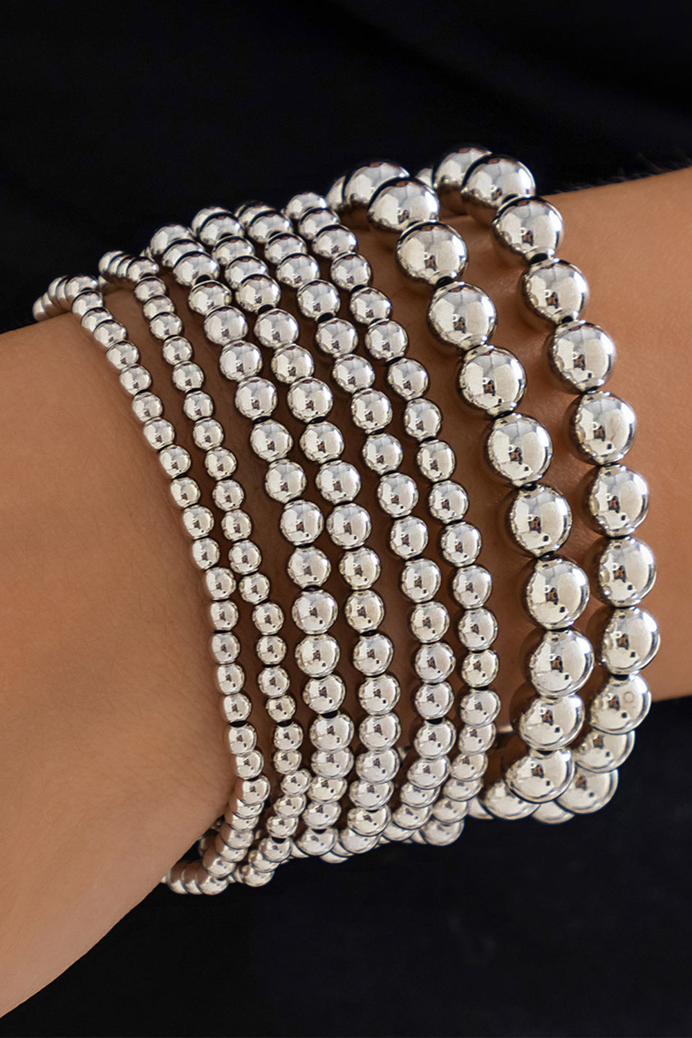 White Multi Layered Pearl Beaded Bracelet