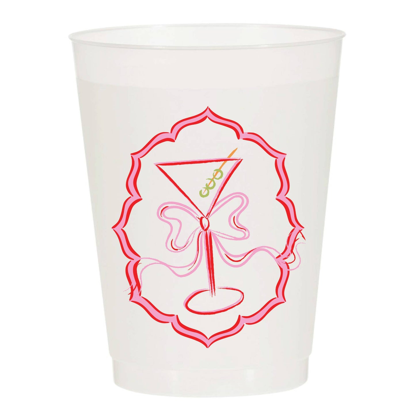 Pink Dirty Martini Frosted Cups - Girly