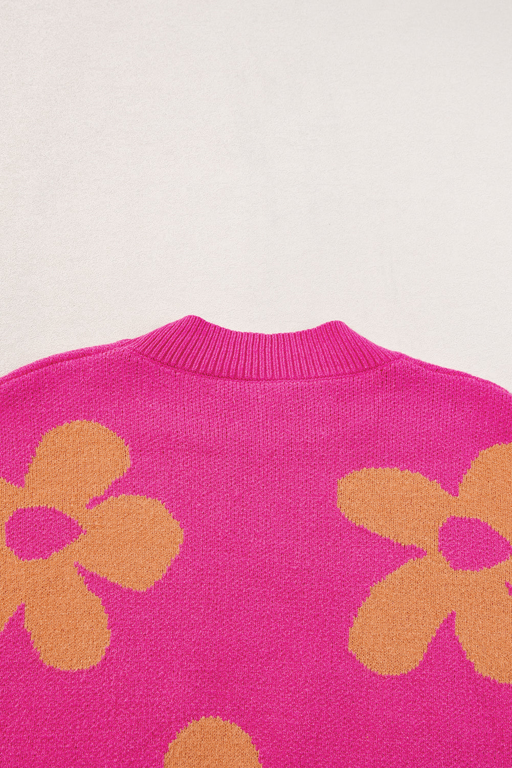 Rose 60s Vintage Flower Pattern Long Sleeve Sweater