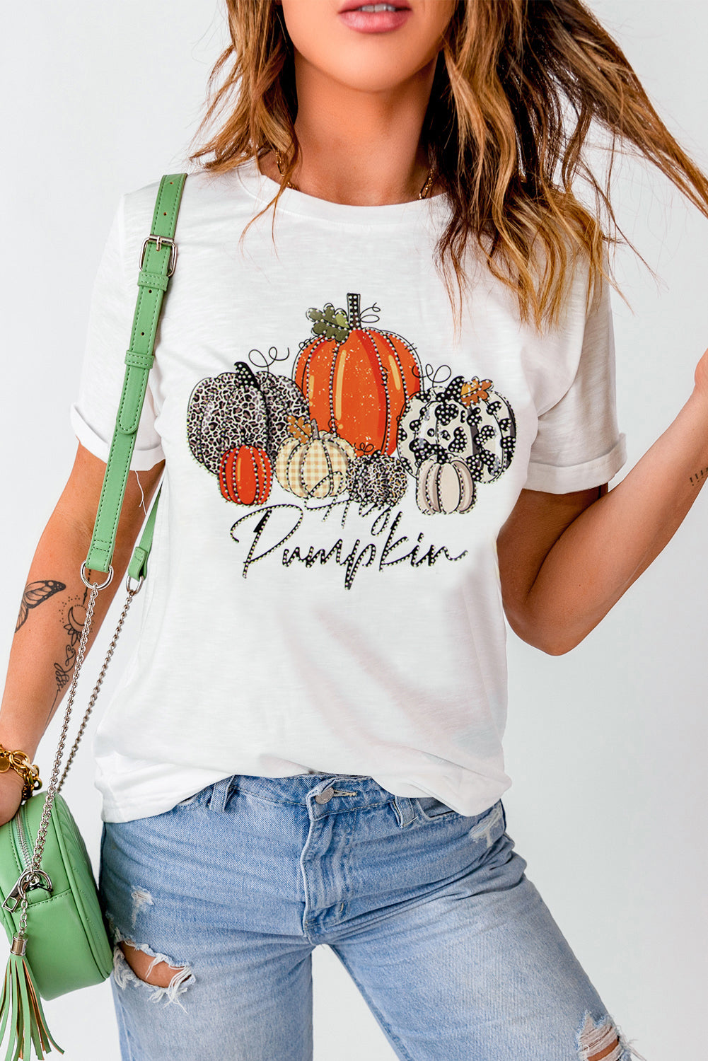 White Thanksgiving Hey Pumpkin Graphic Tee