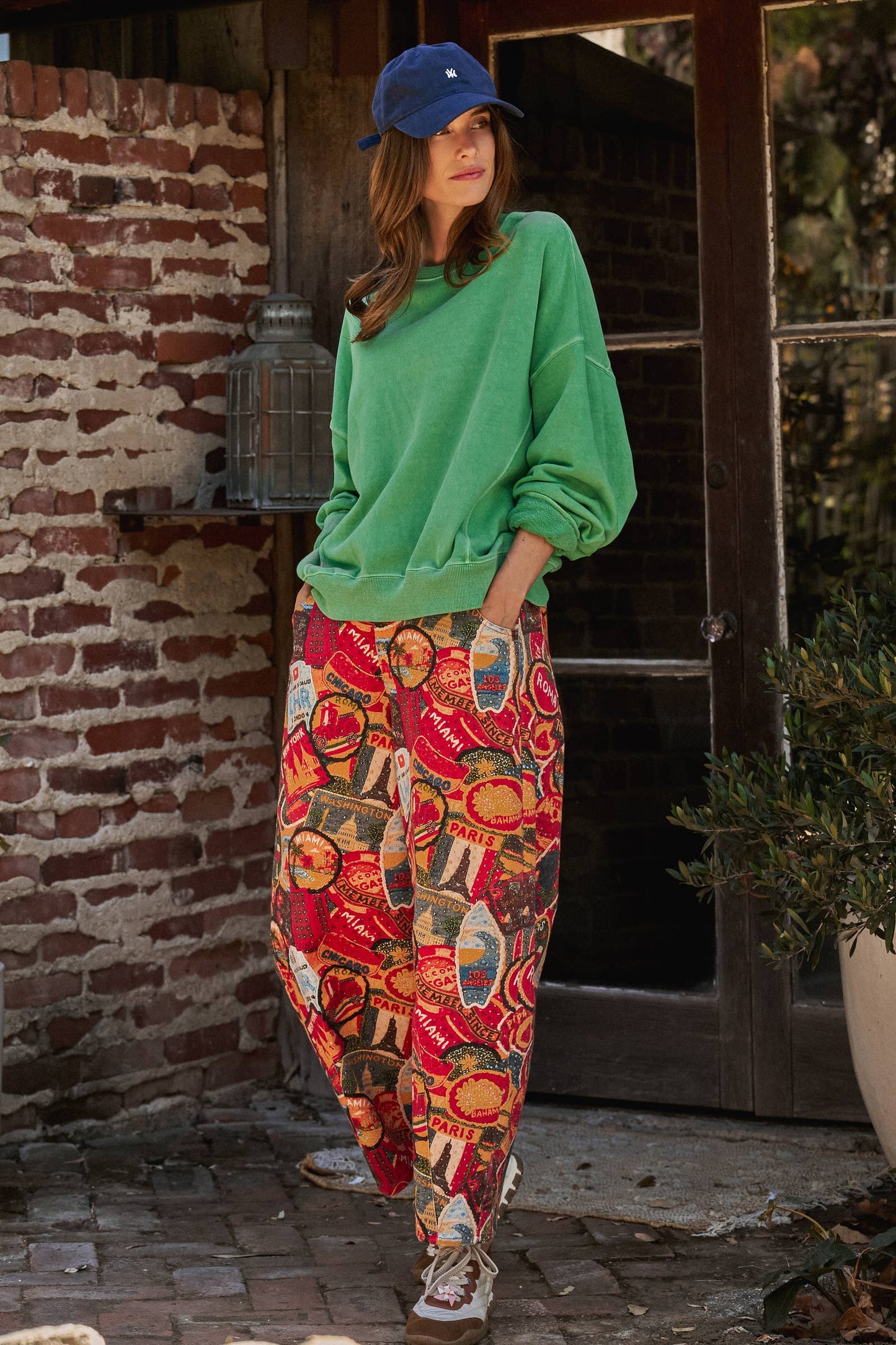 Crew Neck Comfort Washed  Sweatshirt