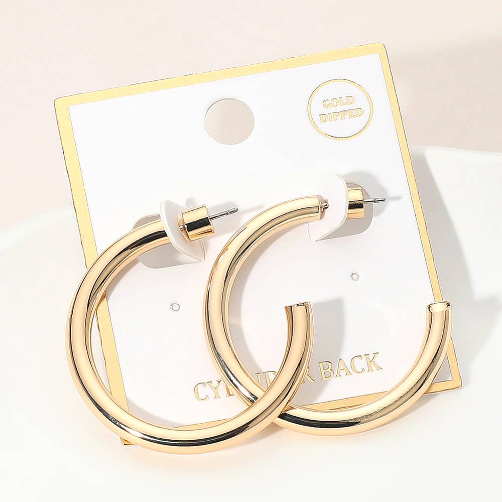 Gold Dipped Bold Open Hoop Earrings