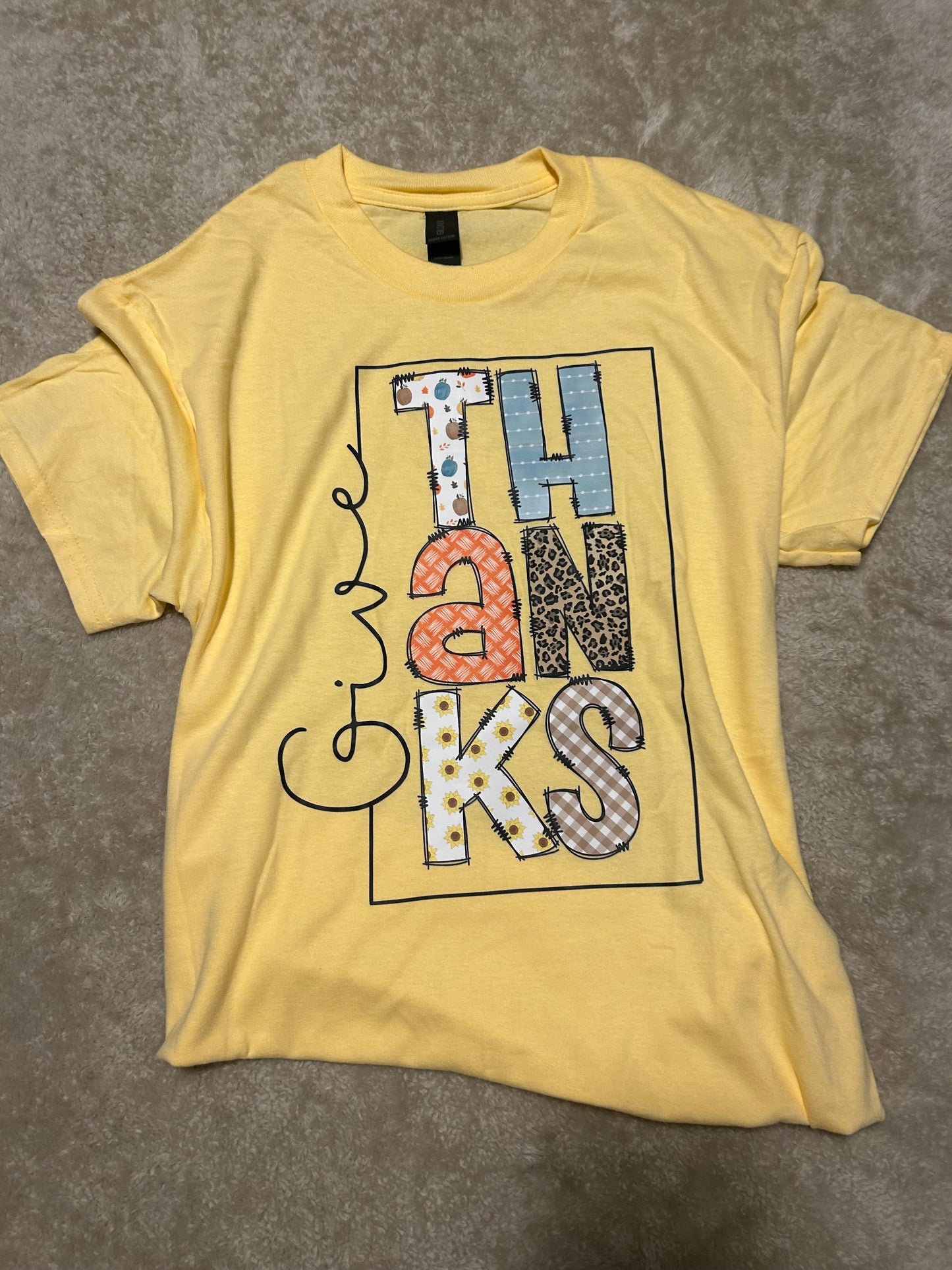 Give Thanks Graphic Tee Yellow