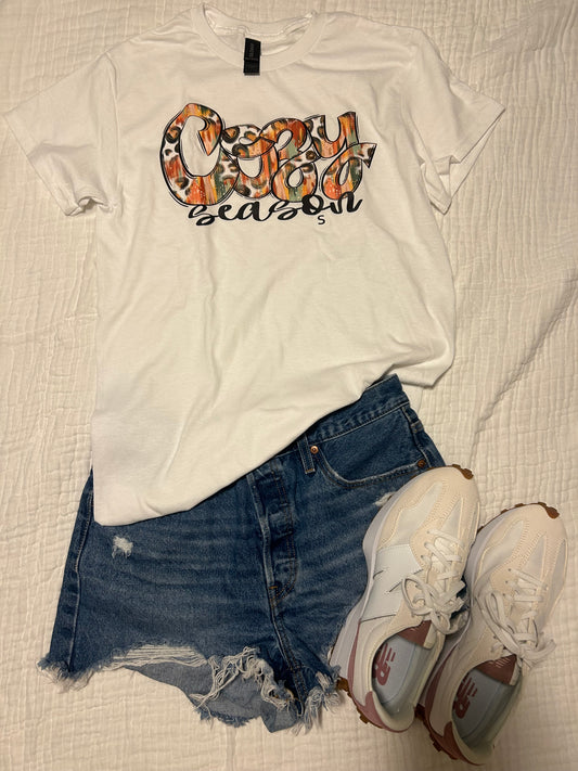 Cozy Season Graphic Tee White