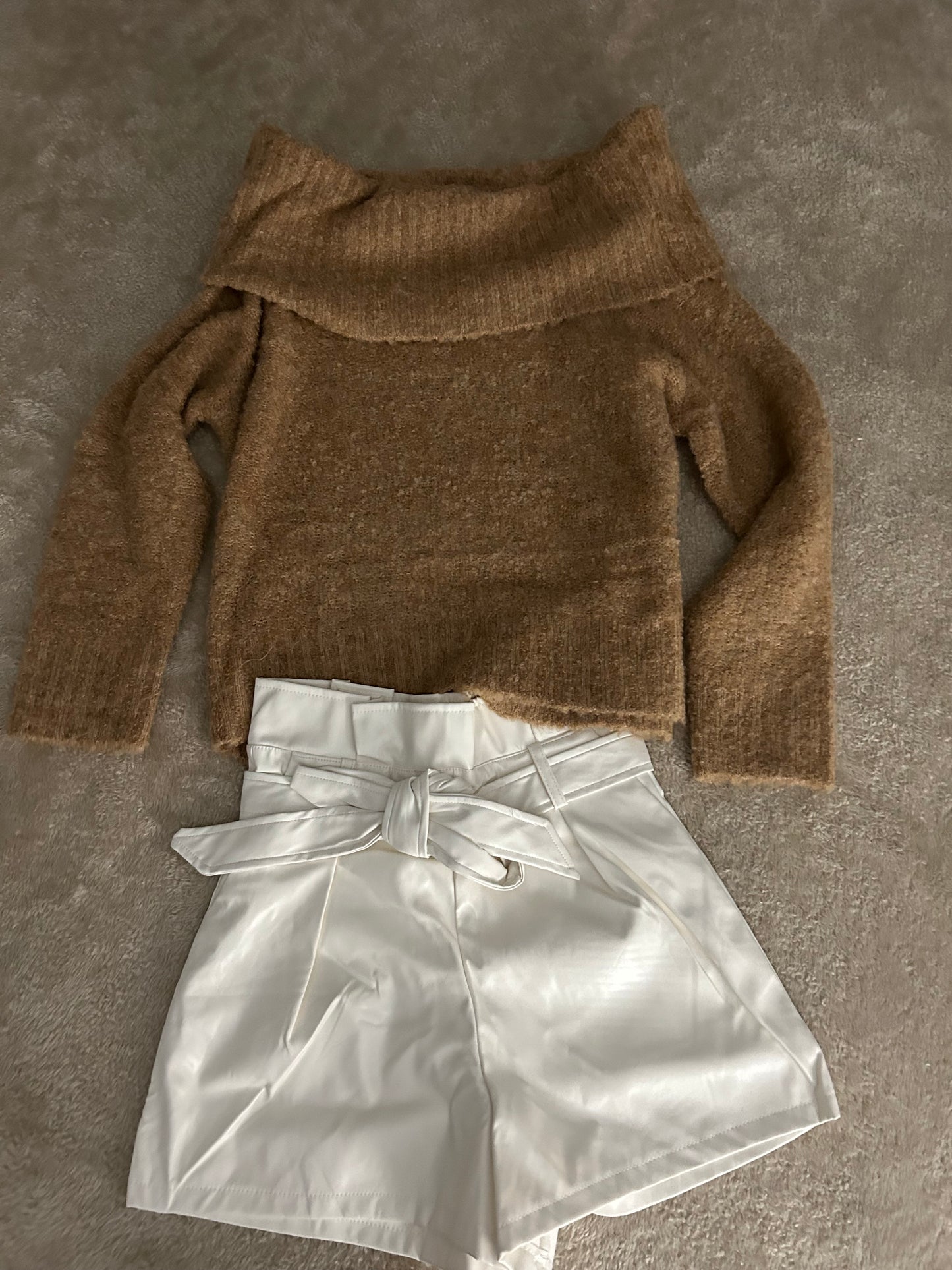 Beige Long Sleeve Sweater One Size Fits All