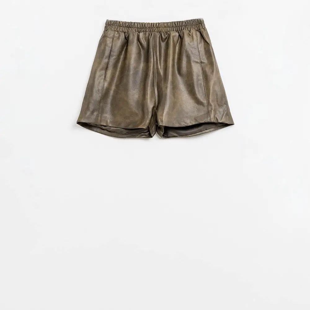 Brown Leather Shorts