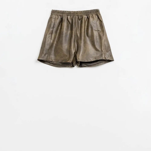 Brown Leather Shorts