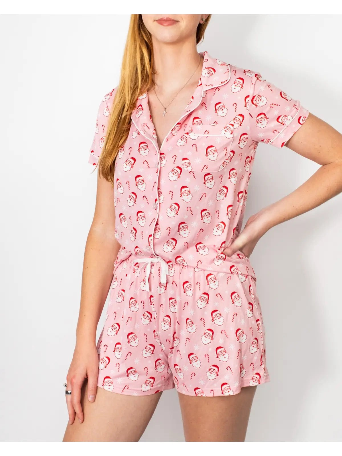 Candy Cane Cutie Sleep Shirt and Shorts Light Pink/Red/White -Asst.