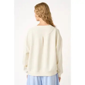 Cloud Knit Slit Detail Round Neck Sweatshirt