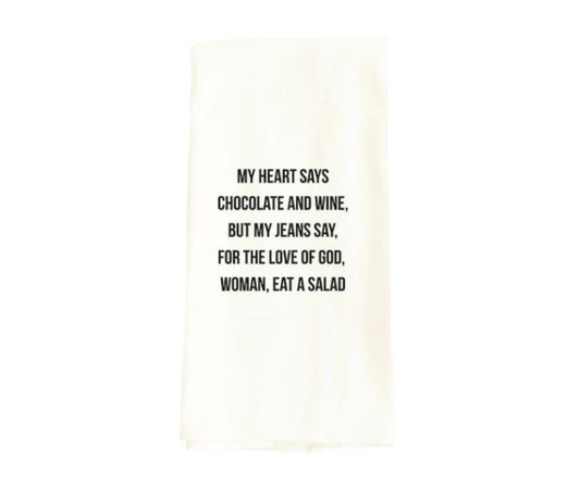 My Heart Says Tea Towel