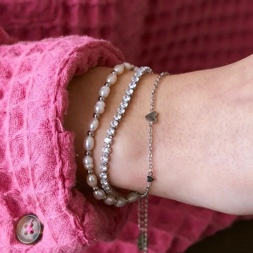 Silver Percy Pearl Bracelet