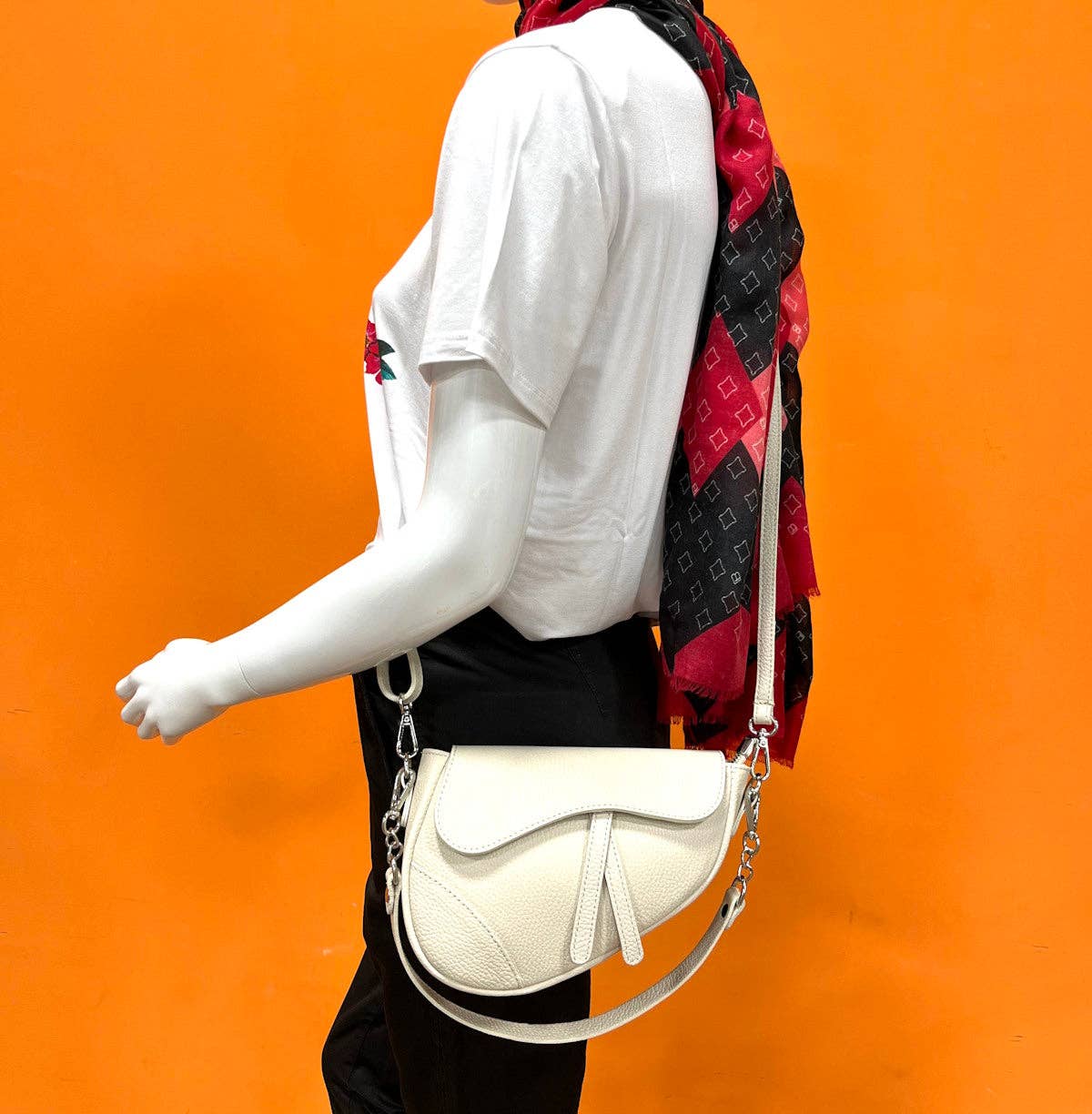Genuine leather shoulder bag, Made in Italy