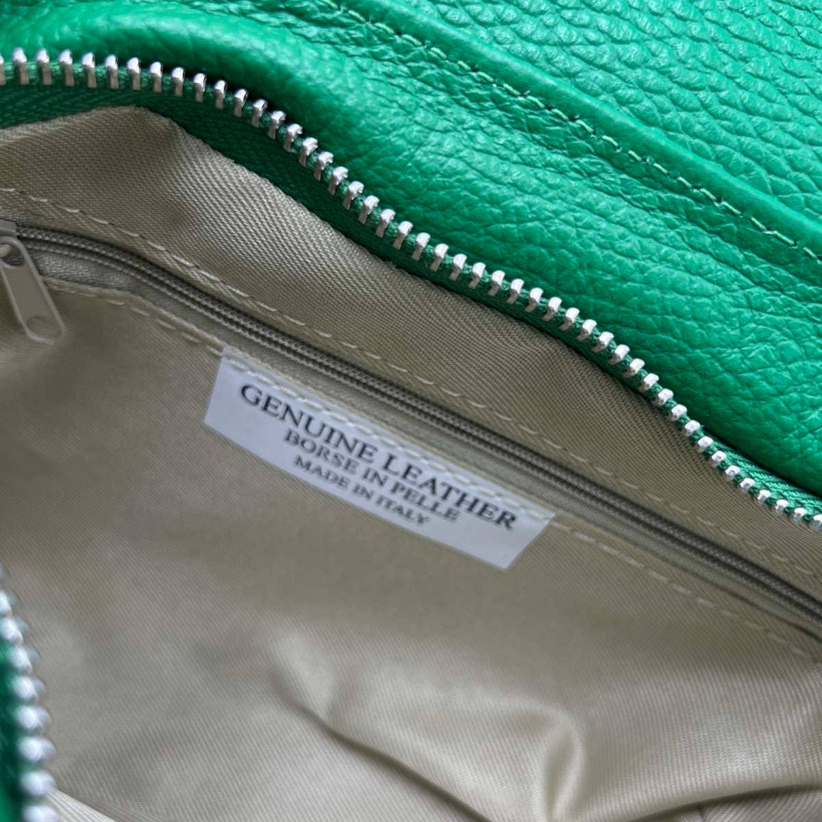 Genuine leather shoulder bag, Made in Italy