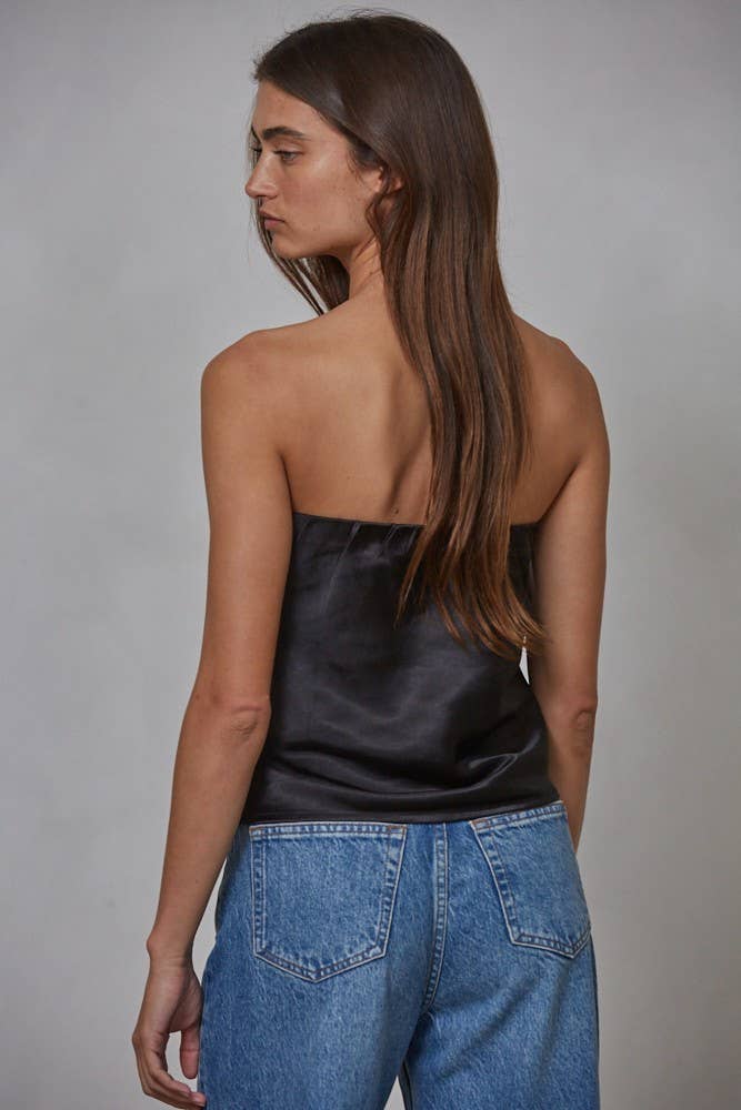 Polyester Spandex Satin Tube Top