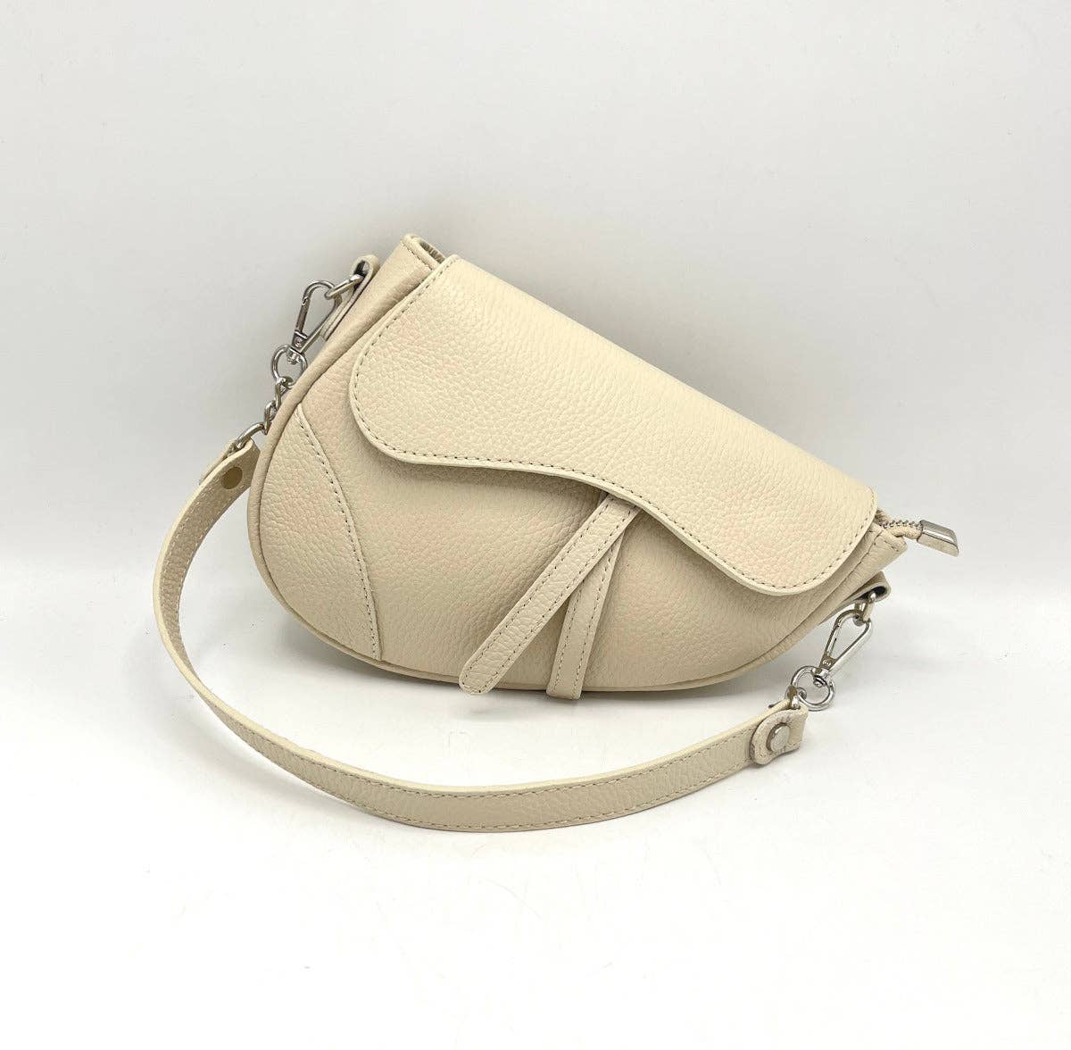 Genuine leather shoulder bag, Made in Italy