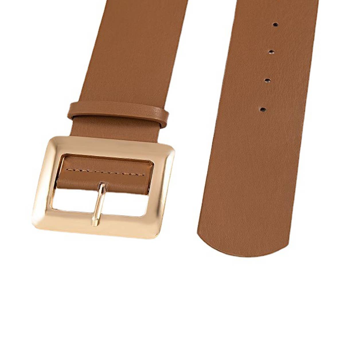 SQUARE PIN BUCKLE PU LEATHER BELT