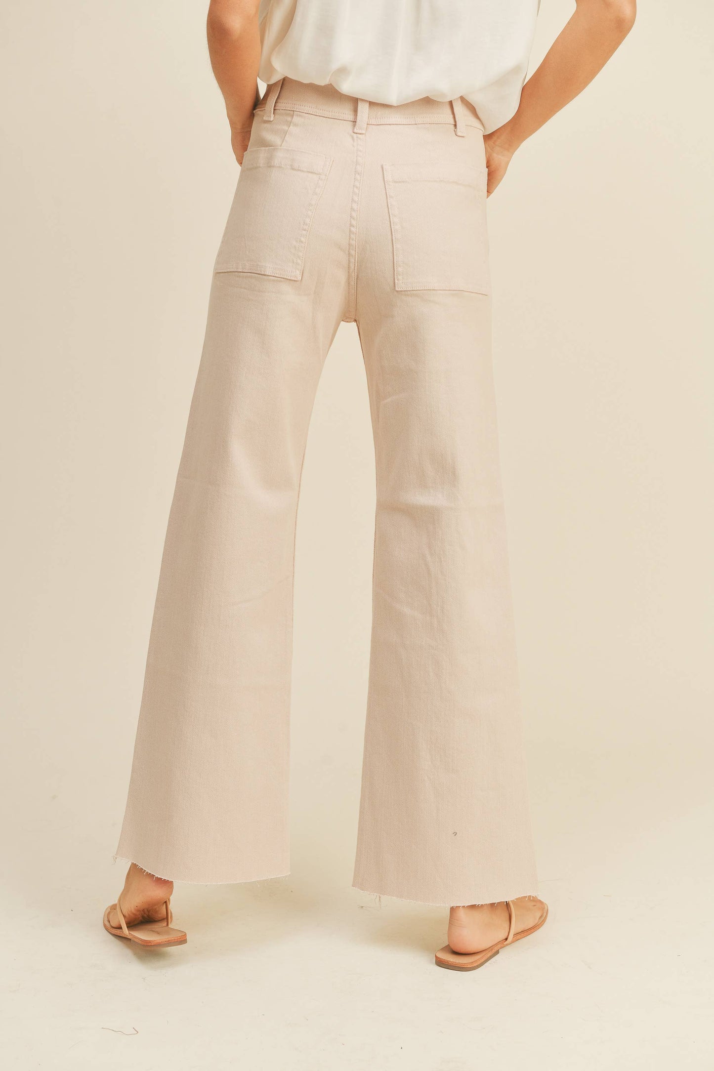 MMP1913   STRAIGHT WIDE LEG PANTS WITH FRONT POCKET