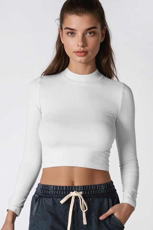 Mock Neck Crop Top