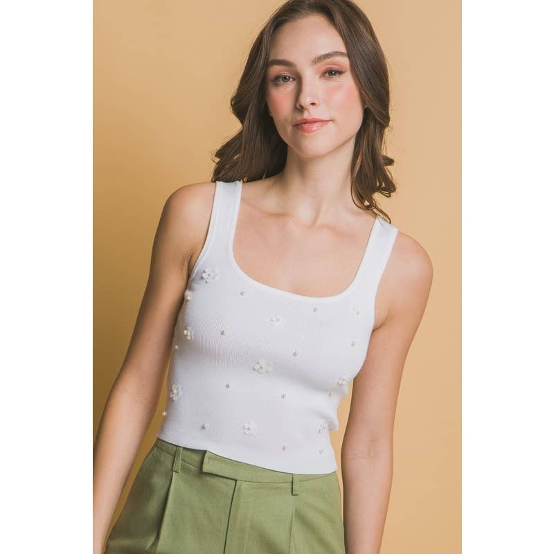 Rhinestone Embellished Knit Top