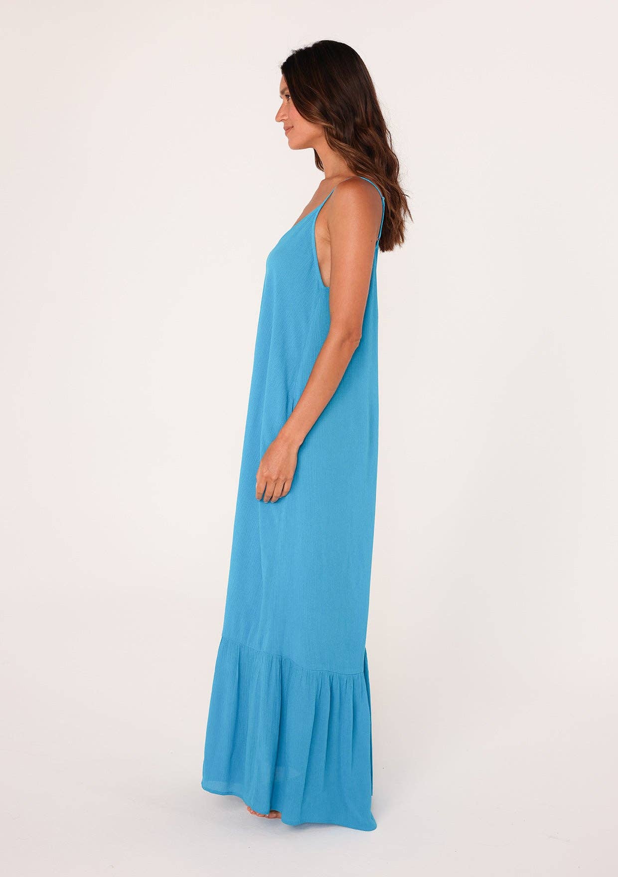 Billowy Bohemian Sleeveless V-Neck Maxi Dress