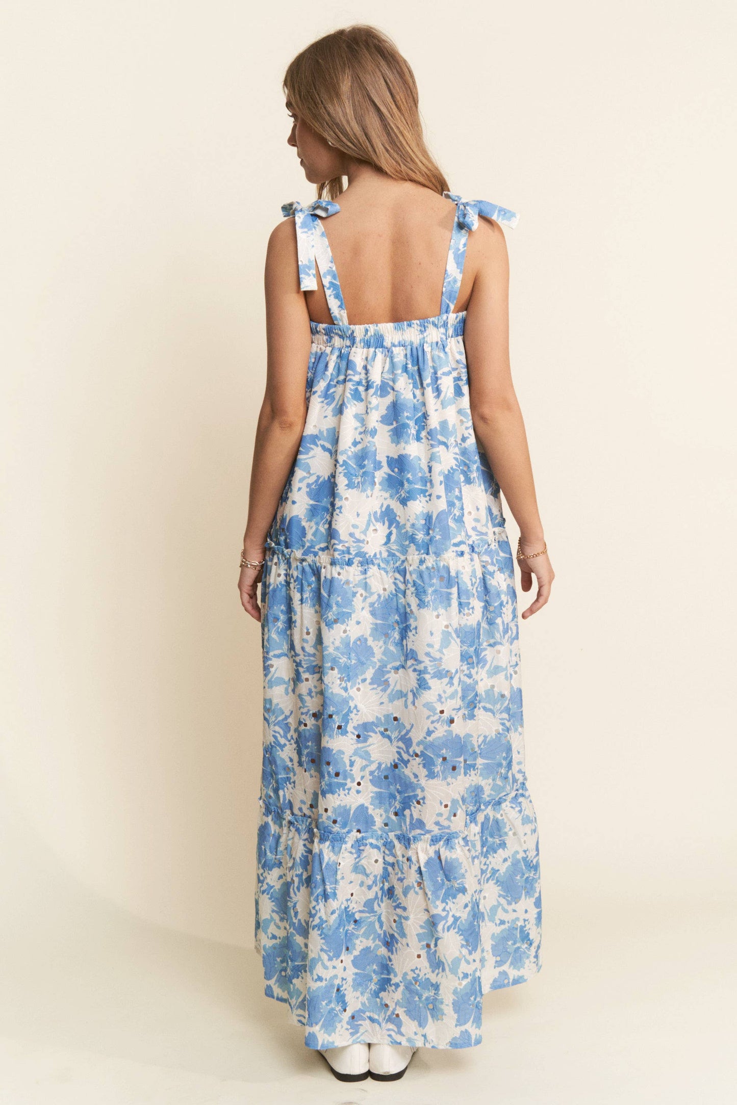 Floral Bandeau Maxi Dress With Tie Straps