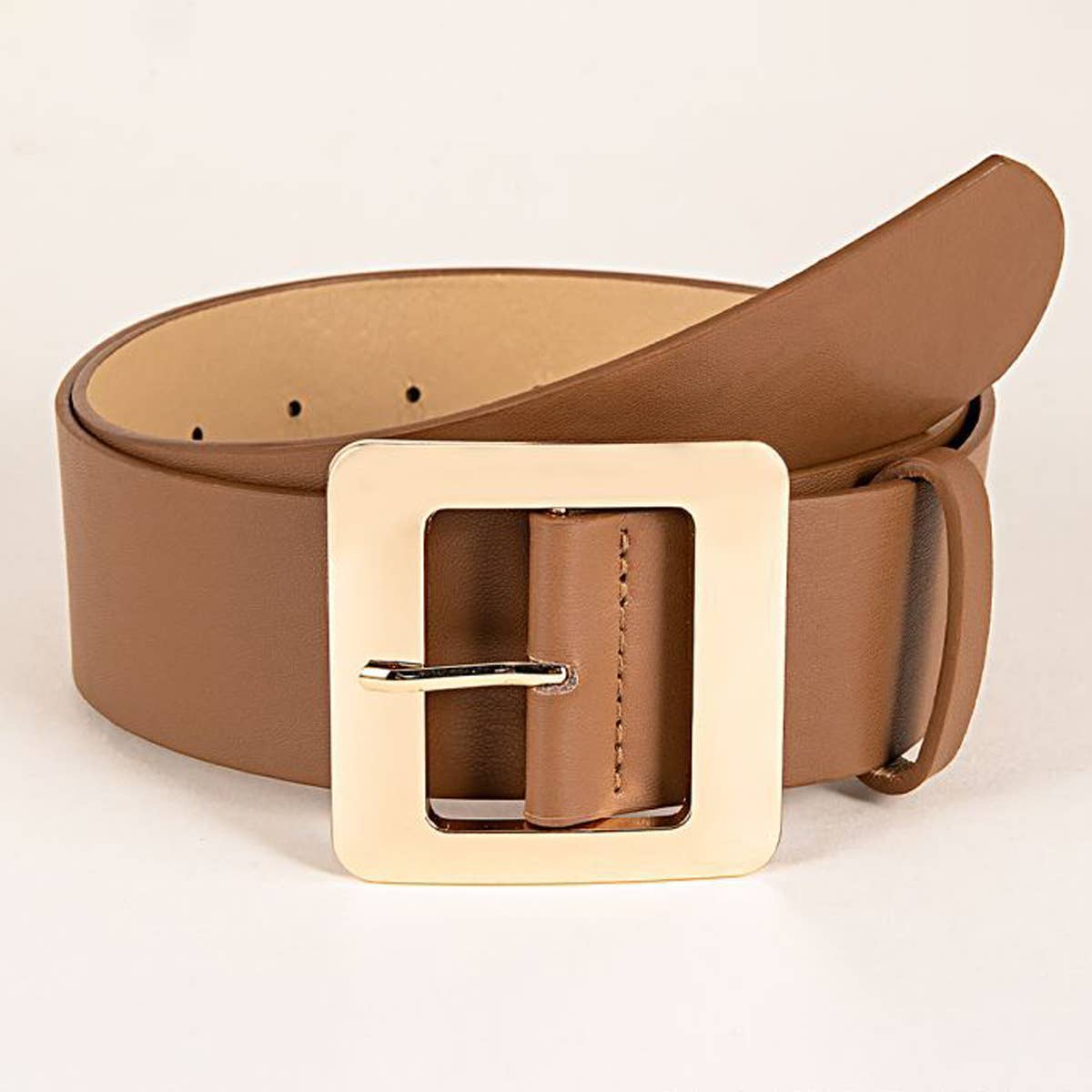SQUARE PIN BUCKLE PU LEATHER BELT