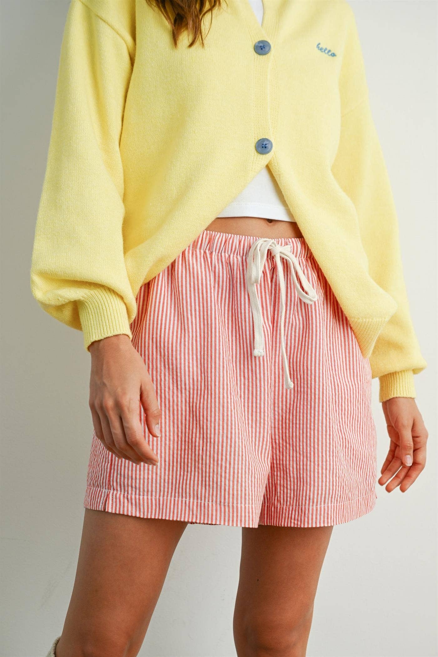 Casual Striped Drawstring Shorts - BMP7940