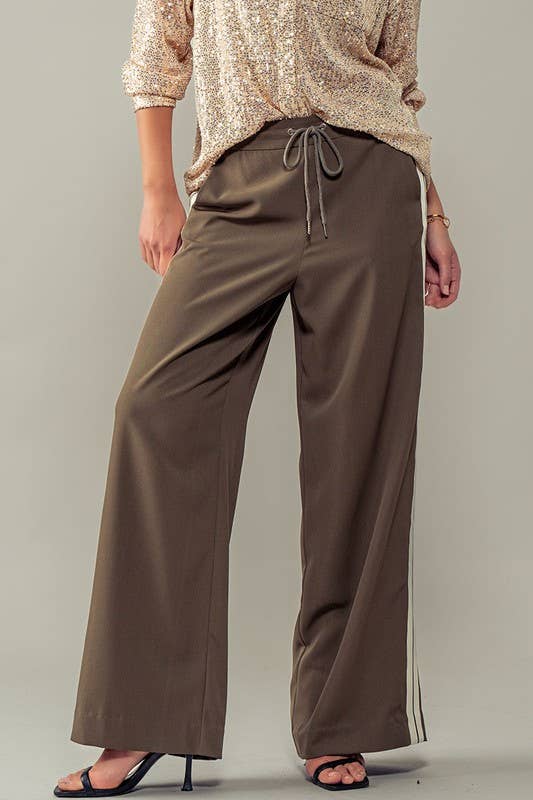 Side Stripe Drawstring Relaxed Statement Lounge Pants