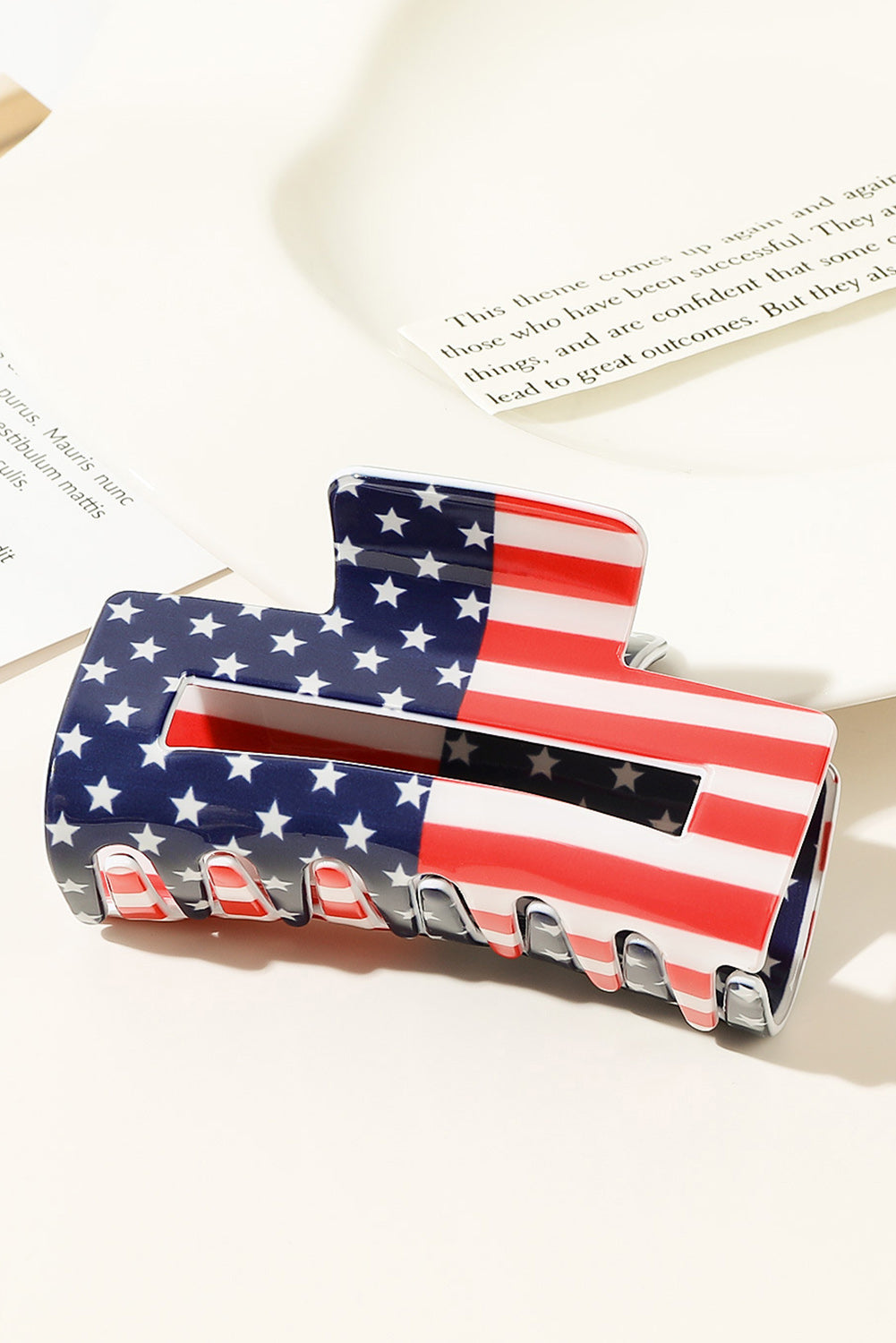 Dark Blue American Flag Print Hair Claw Clip