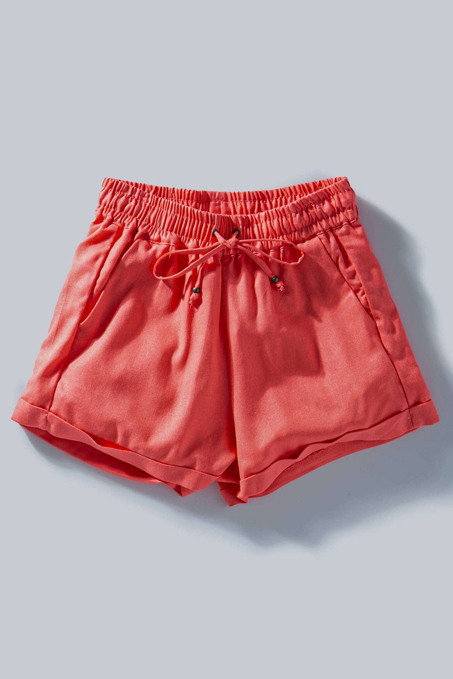 Viscose Linen Blend Drawstring Shorts