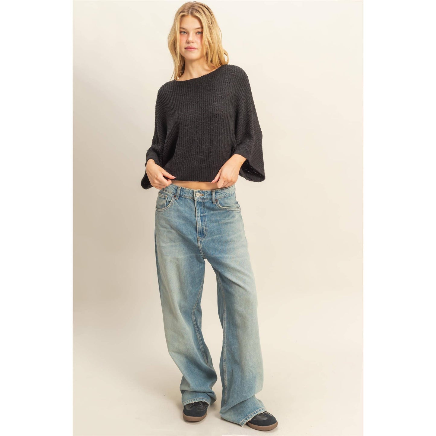 Boat Neck Knit Sweater