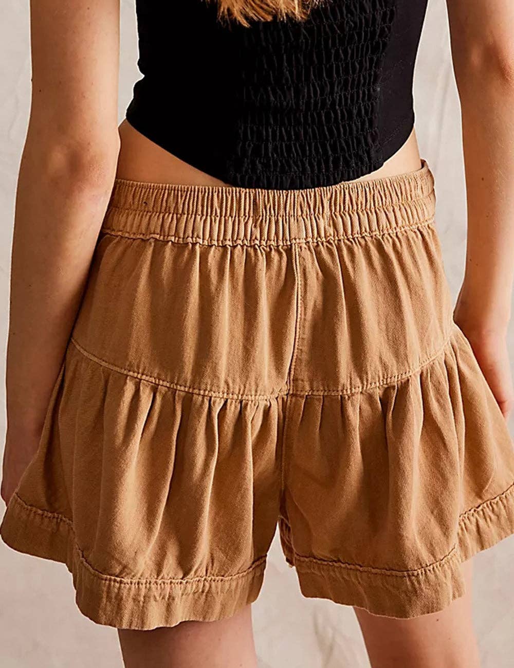 Ladies Solid Color Cotton Denim Shorts SKS408
