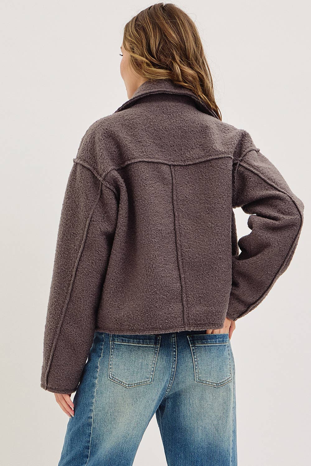 TEXTURED BOMBER JACKET/OUTERWEAR