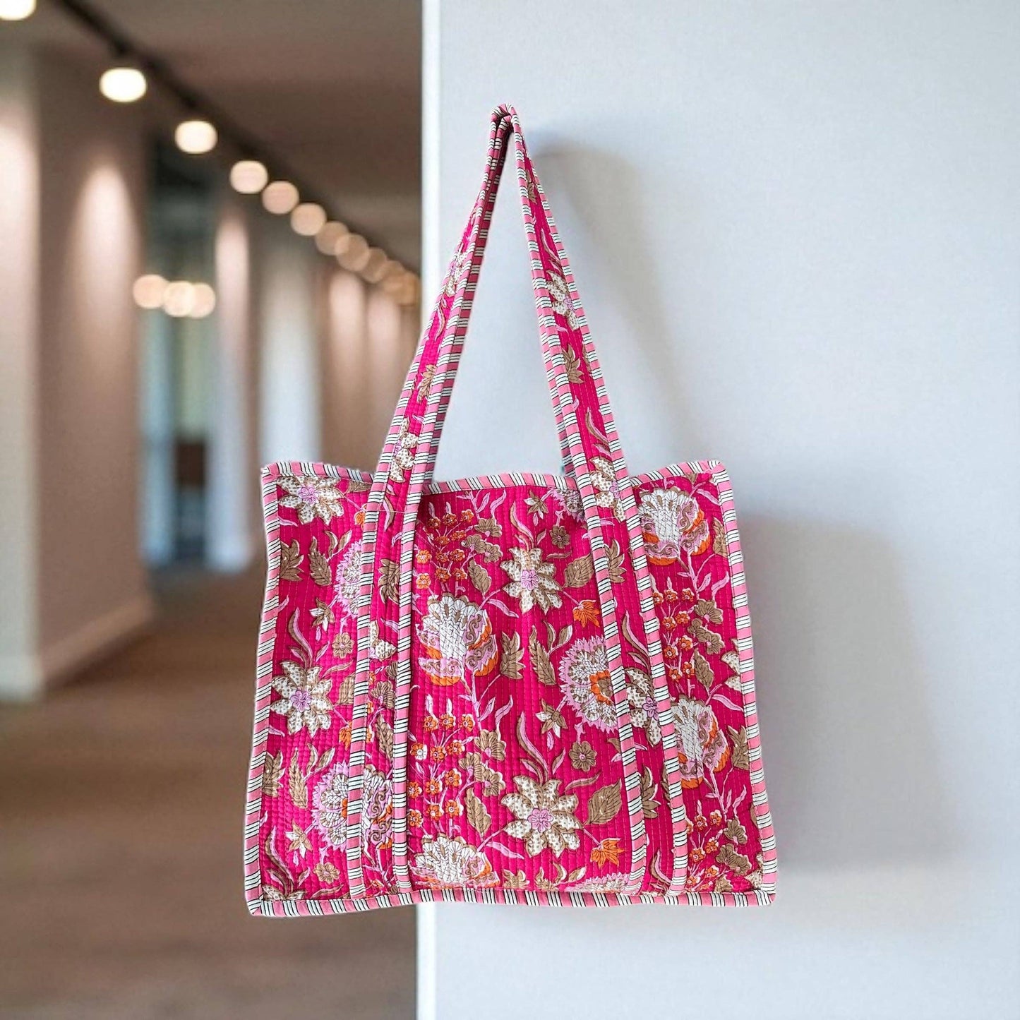Block Print Quilted Totes