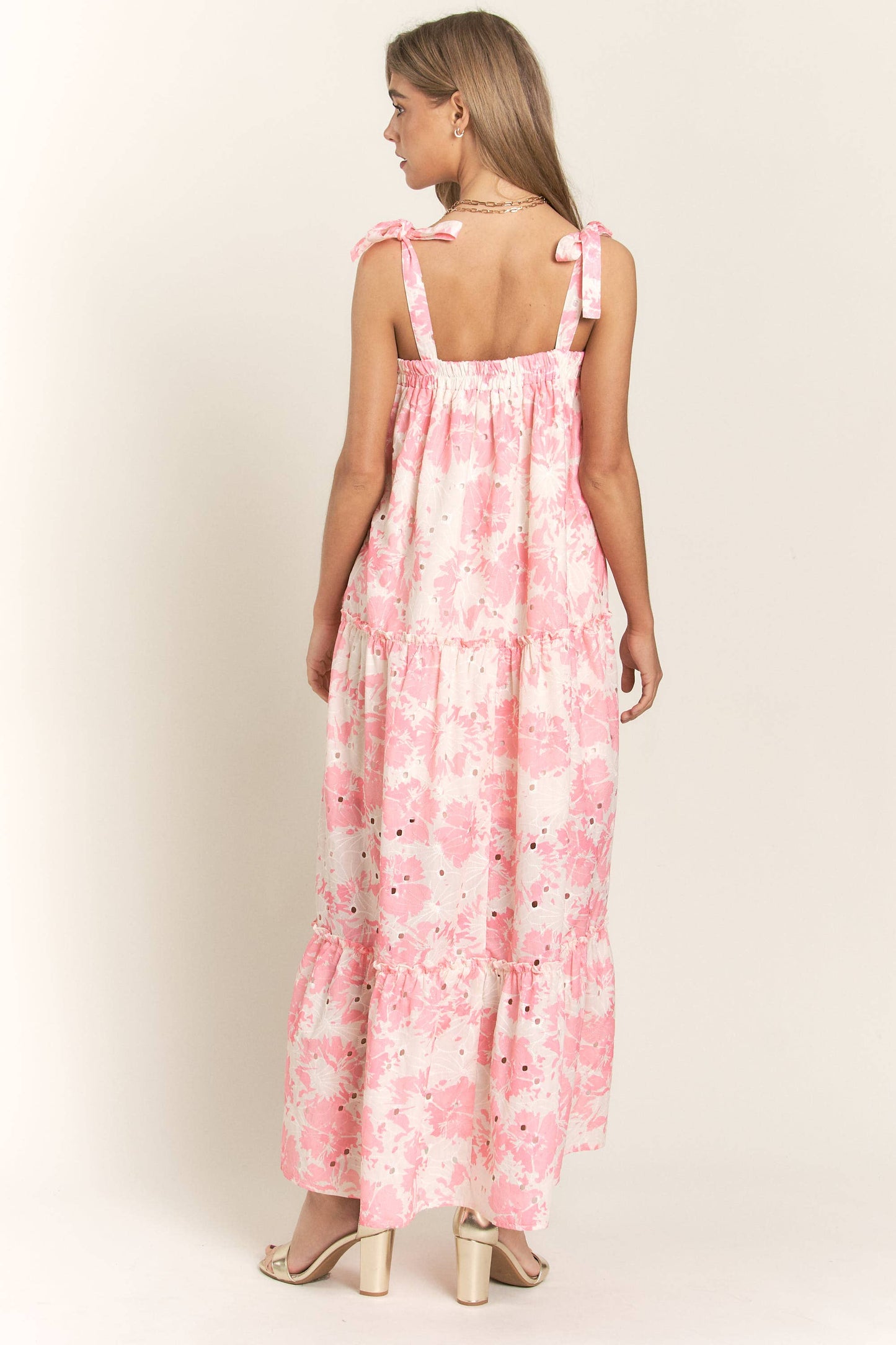 Floral Bandeau Maxi Dress With Tie Straps