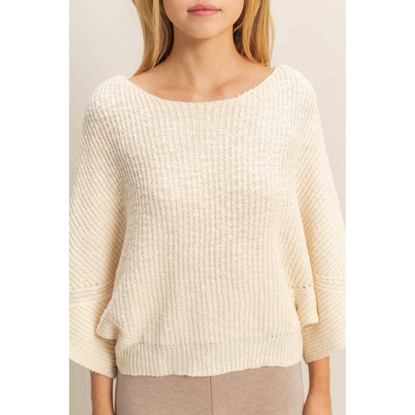 Boat Neck Knit Sweater