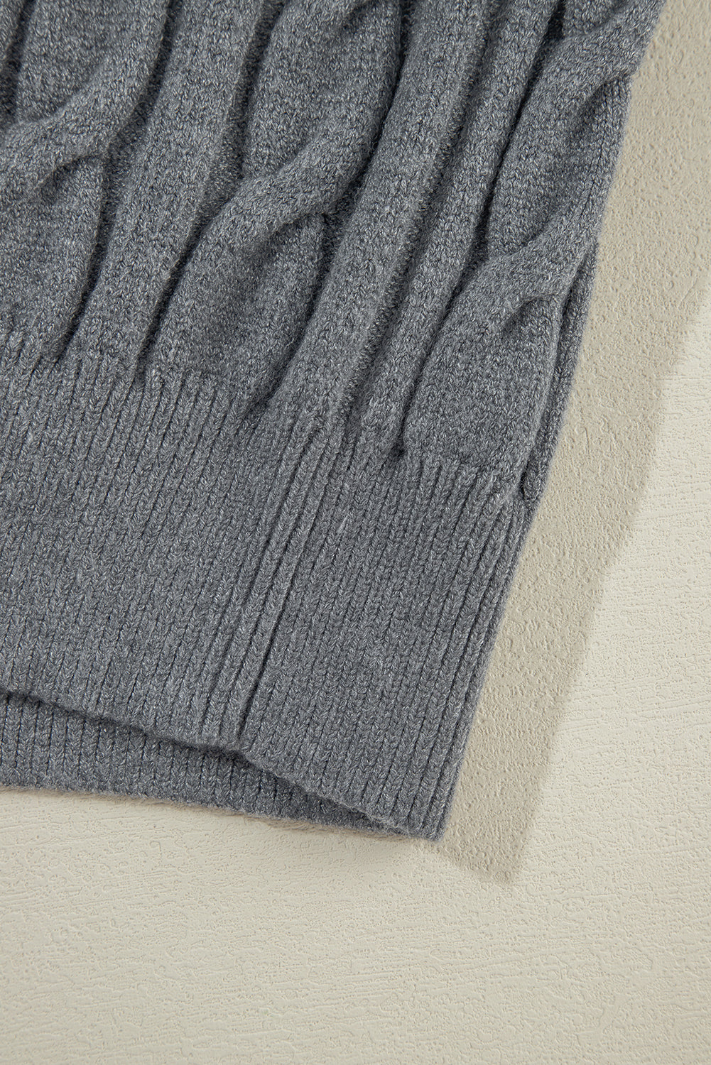 Medium Grey Contrast rib Fried Dough Twists Sweater