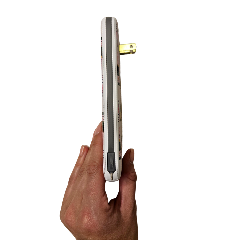 8,000mAh Portable Charger with Built-In Cables – Champagne