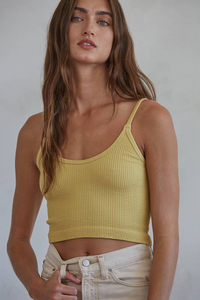 Knit Ribbed Seamless UV Neck Brami
